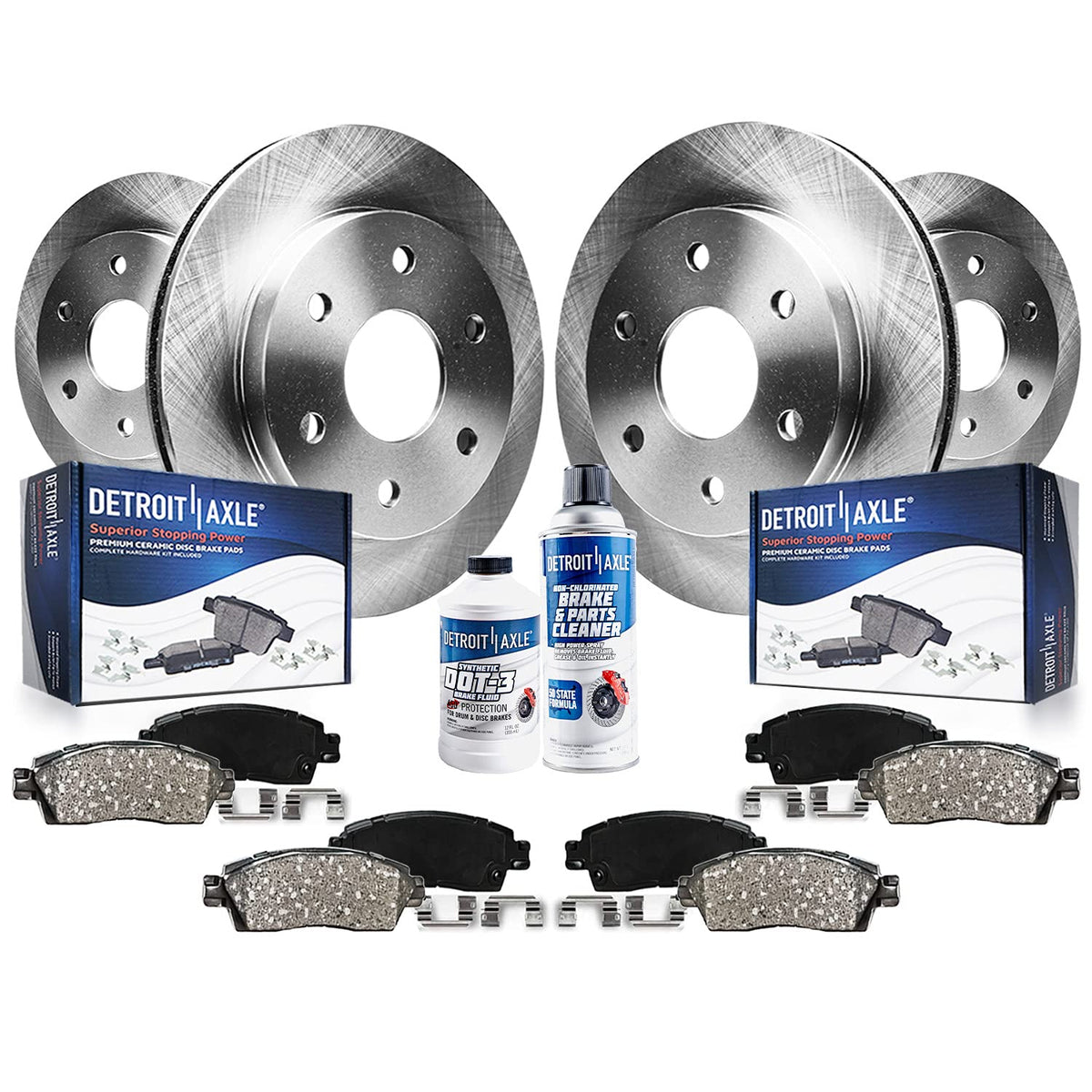 Detroit Axle - Brake Kit for Silverado Suburban Sierra Avalanche Yukon XL 1500 Tahoe Escalade Disc Brake Rotors Ceramic Brakes P