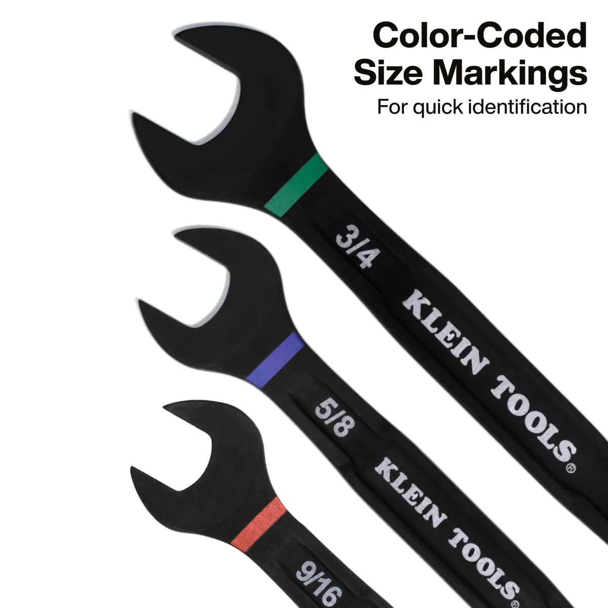 Klein Tools 69508 8-Piece SAE Ratcheting Wrench Set | 90-Tooth, I-Beam Handle, Roll Pouch