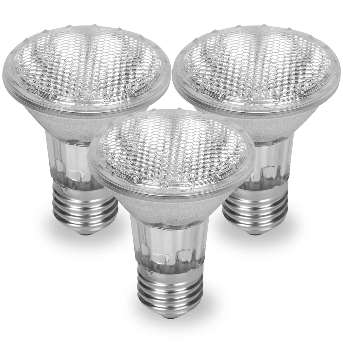 12Vmonster PAR20 3-Pack 50W Halogen Bulbs | E26 Base, 120-130V