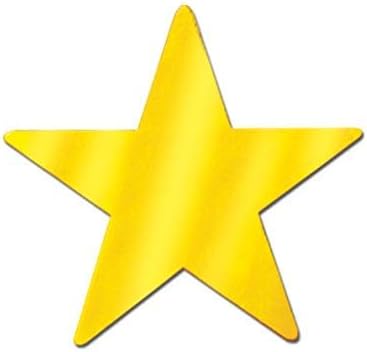 Beistle 72-Pack Foil Gold Star Cutouts, Awards Night Party Decorations for Festive Celebrations, Starry Theme Decor for Wall & Table, 5”