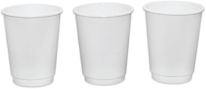 Insulated Paper Cups for Coffee & Tea Made in USA | Recyclable Double Wall Disposable To-Go Cups for Hot Beverages | Sturdy, Food Safe, and Eco-Friendly Hot Cups (12 oz, 500 Count)