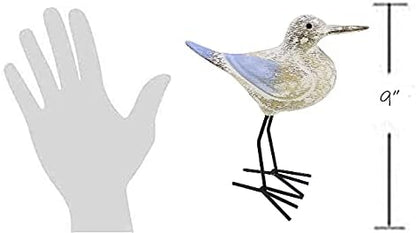 The Bridge Collection 9" H Wooden Shorebird Figurine - Coastal Bird Decor - Seabird Statue for Nautical, Ocean, Beach Decor