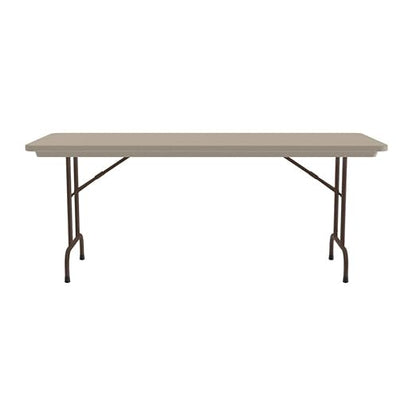 Correll 30"x96" Commercial Folding Table, Mocha Granite Light Weight, Waterproof, Virtually Indestructible Blow Molded Plastic Top, Steel Ladder Frame, Made in The USA