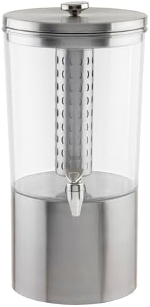 TableCraft 10450 Upscale Beverage Dispenser, 2-1/2" gallon, stainless steel with nickel plated ABS faucet, Tritan reservoir, stainless steel base, 1 each