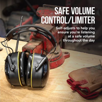 3M WorkTunes Connect + AM/FM Wireless Hearing Protector with Bluetooth, 26 dB NRR
