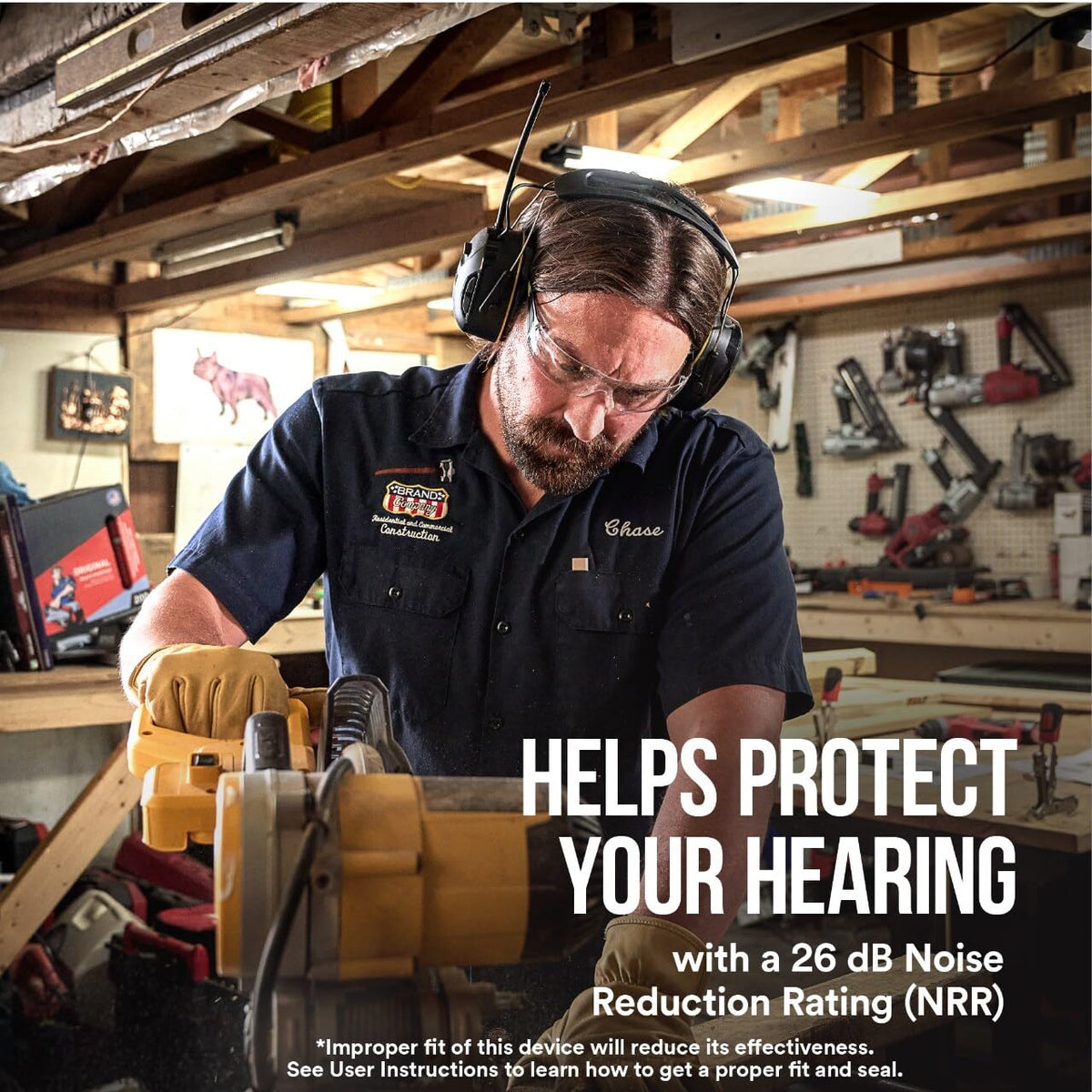 3M WorkTunes Connect + AM/FM Wireless Hearing Protector with Bluetooth, 26 dB NRR