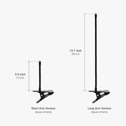 Holicfun Clip Mount for Ring, Blink, Eufy, Google Nest, Wyze, and Arlo Indoor Outdoor Cameras, 15cm Gooseneck Arm, Flexible Adjustment, Strong Clamp, Black, 2-Pack