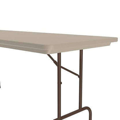 Correll 30"x96" Commercial Folding Table, Mocha Granite Light Weight, Waterproof, Virtually Indestructible Blow Molded Plastic Top, Steel Ladder Frame, Made in The USA