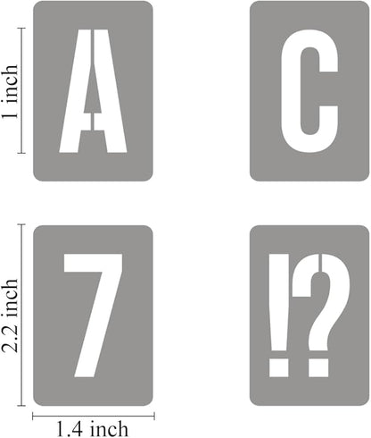 1 Inch Alphabet Letter Stencils for Painting - 42 Pack Letter and Number Stencil Templates with Signs for Painting on Wood, Reusable Numbers and Letters Stencils for Chalkboard Wood Signs & Wall Art