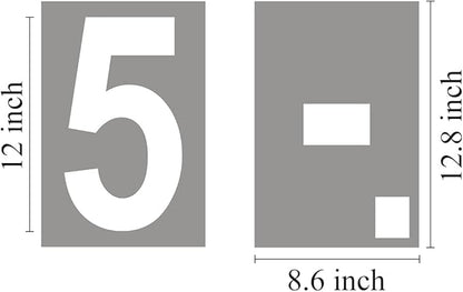 12 Inch Large Number Stencils for Painting - 11 Pack Number Stencil Templates for Curb Address, Cakes, Cookies, Mailboxes and Crafts, Reusable House Numbers Stencils for Wood Signs & Cement Wall Art