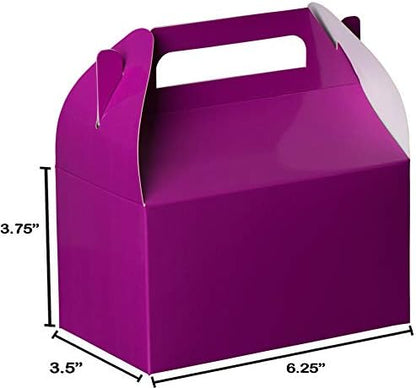 Hammont Candy Boxes Party Favors - 10 Pack Paper Gable Boxes - Ariel Birthday Party Supplies Favor Boxes - Mermaid Birthday Bag & Party Treat Box for Goodies & Gifts –- 6.25" X 3.75" X 3.5" (Purple)