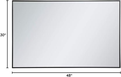Elegant Decor Eternity 48" x 30" Contemporary Metal Frame Mirror in Black