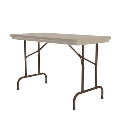 Correll 24"x48" Commercial Folding Table, Mocha Granite Light Weight, Waterproof, Virtually Indestructible Blow Molded Plastic Top, Steel Ladder Frame, Made in The USA
