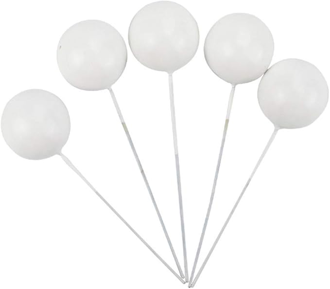 60 pcs Candy Colorful Pearl Balls Cake Pick DIY Cake Insert Topper Card Gift Cup Cake Paper Toothpick Party Wedding Birthday Cake Decoration