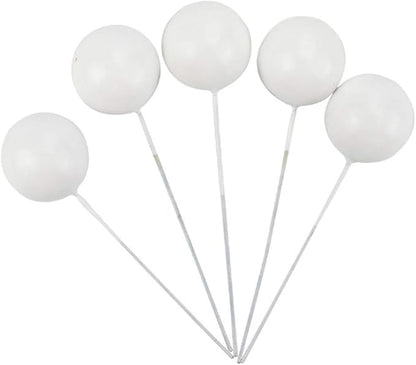 60 pcs Candy Colorful Pearl Balls Cake Pick DIY Cake Insert Topper Card Gift Cup Cake Paper Toothpick Party Wedding Birthday Cake Decoration