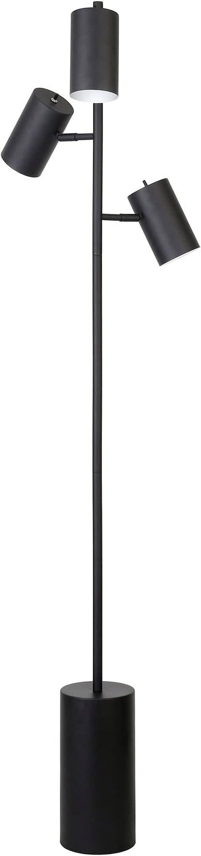 Henn&Hart Dorset 3-Light Floor Lamp with Metal Shades in Blackened Bronze/Blackened Bronze, Floor Lamp for Home Office, Bedroom, Living Room, 65" Tall