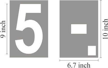9 Inch Large Number Stencils for Painting - 11 Pack Number Stencil Templates for Curb Address, Cakes, Cookies, Mailboxes and Crafts, Reusable House Numbers Stencils for Wood Signs & Cement Wall Art