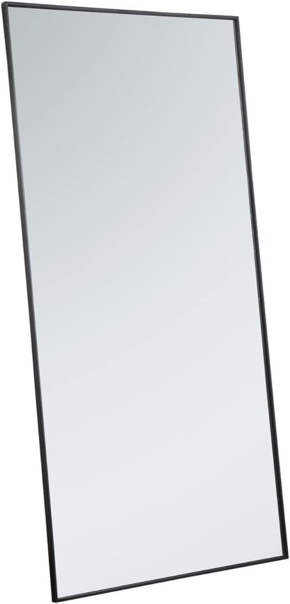 Elegant Decor Eternity 72" x 36" Contemporary Metal Frame Mirror in Black
