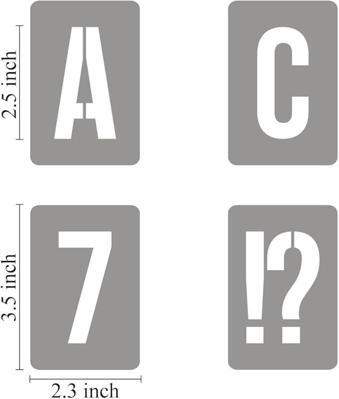 2.5 Inch Alphabet Letter and Number Stencils for Painting - 42 Pack Templates With Signs for Wood, Reusable Stencils for Chalkboard Wood Signs & Wall Art