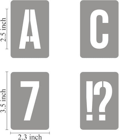 2.5 Inch Alphabet Letter and Number Stencils for Painting - 42 Pack Templates With Signs for Wood, Reusable Stencils for Chalkboard Wood Signs & Wall Art