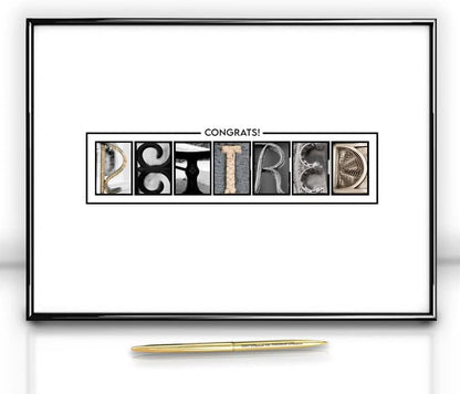 Framed Retirement Decorations Guest Book for Men 12"x16" Black Frame, Party Decor - including Gold Pen & Acrylic Glass - Happy Retirement Card Centerpieces, Retired Party Decor Gifts for Him
