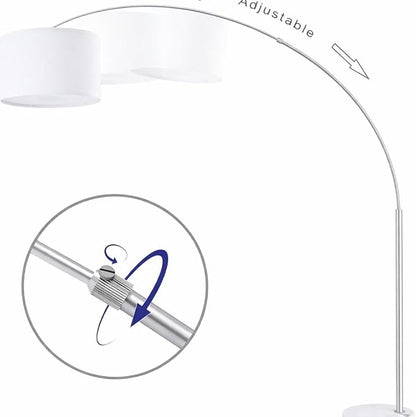 Major-Q Modern Arcing Floor Lamp - Tall Stand Up Arching Drum Shade - Large Contemporary Floor Lamp for Dining Rooms and Bedrooms - Corner Lamp for Office Lighting and Home Decor