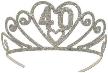 Glittered 40 Tiara Party Accessory (1 count) (1/Pkg)