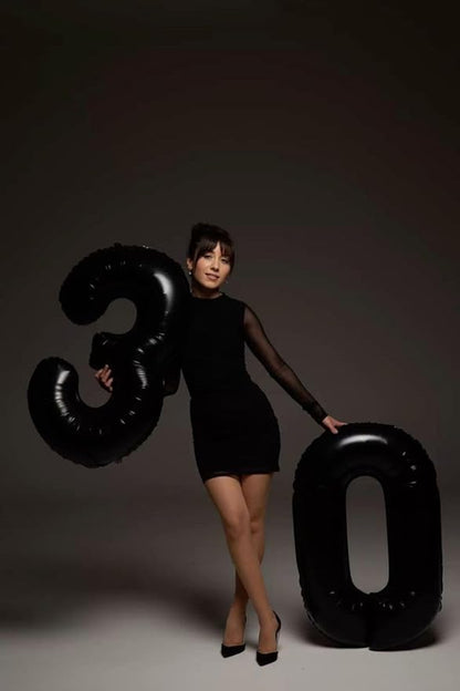 Number Balloons 10th Birthday Decorations, 40 Inch Big Foil Balloon for Men & Women, Black Number Balloons for Wedding Memorial Day Birthday Aniversarry Supplies