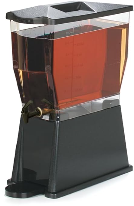 Carlisle FoodService Products Trimline Rectangular Beverage Dispenser Drink Dispenser with Spigot for Catering, Buffets, Restaurants, Polycarbonate (Pc), 3.5 Gallons, Black