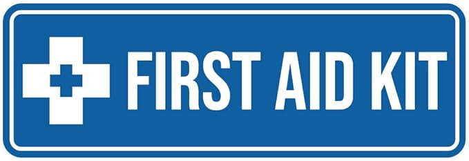 Standard First Aid Kit Sign (Blue) - Large (2 Pack)