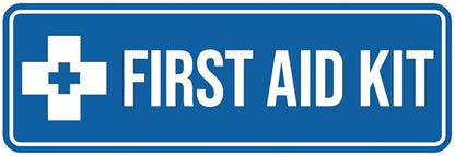 Standard First Aid Kit Sign (Blue) - Large (2 Pack)