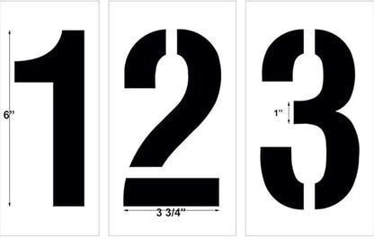 6" Number Stencil Kit | Part#: 10001776 | 10-Piece Kit includes Numbers 0-9 | Number Height is 6" | Flexible and Durable 1/8" PolyTough Lifetime | Precision Marking | Made in USA