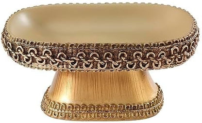 Avanti Linens Braided Medallion Gold and Rattan Resin Soap Dish