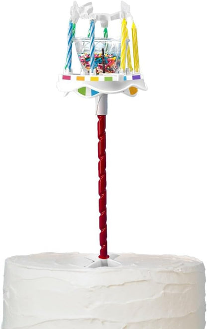 BEST PARTY EVER! Sprinkle Fountain Birthday Candle with 32 Candles, Reusable Spinning Birth Cay Cakes Topper, Decorate Your Cake in Sprinkles