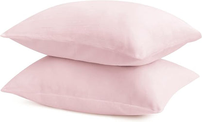 BEDELITE Flannel King Size Pillow Cases Set of 2, Super Soft Fleece Pillowcases with Zipper for Bedroom, Sofa, Couch,Luxury Cozy Fuzzy Velvet Pillow Shams for All Seasons(20x36 Inches,Pink)