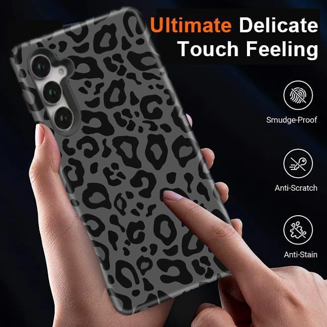 Compatible for Samsung Galaxy A26 5G Case, Dual Layer Heavy Duty 2 in 1 Shockproof Protective Phone Case,Black Cheetah Leopard Print