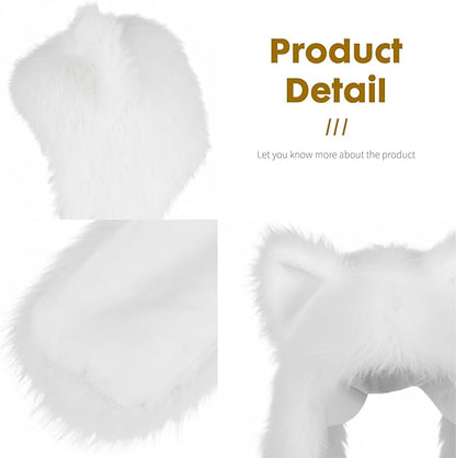 ShellKingdom Plush Novelty Animal Hat,3 in 1 Function Faux Fur Full Animal Hood Hat Winter Warmer Cap