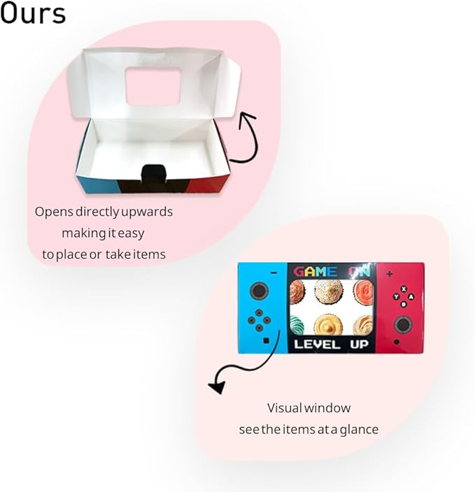 Shescrzionu Video Game Party Favors Boxes 12 PCS-Perfect Party Favor Boxes with Window,Game On Birthday Decorations Video Game Birthday Decorations,Game Bags Aa03
