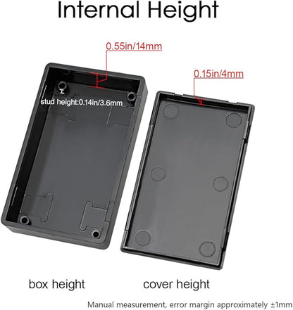 LeMotech Project Box, 5 Pieces ABS Electrical Box Small Junction Box for Electronics PCB Case,Electronic Hobby Box Black, Outside Size 2.8 x 1.7 x 0.7 inch (70x 42x 18 mm)