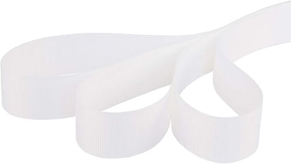 Ribbonitlux 1" Wide Solid Grosgrain Ribbon 25 Yards (029-White）, Set for Gift Wrapping, Party Decor, Sewing Applications, Wedding and Craft