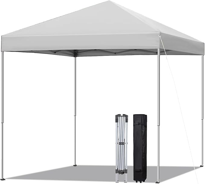 6x6 Pop Up Canopy Tent, Easy Setup Canopy for Outdoor Shades (White)