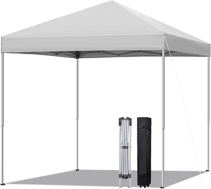 6x6 Pop Up Canopy Tent, Easy Setup Canopy for Outdoor Shades (White)