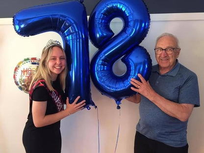 Night Blue 4 Balloon, Number Balloons 40 Inch, 4th Birthday Decorations for Girls Four Large Numbers for Party Decor, Number 4 Balloon