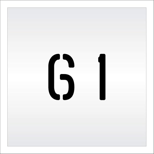 Pavement, Curb, and WheelStop Stencils - 4 inch Double Number Stencil - (61) - 4" x 4" x 1/8" (128 mil) - Pro-Grade