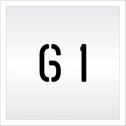 Pavement, Curb, and WheelStop Stencils - 4 inch Double Number Stencil - (61) - 4" x 4" x 1/8" (128 mil) - Pro-Grade