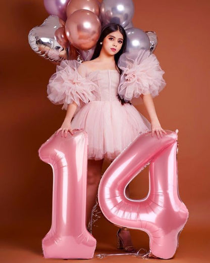 Pink 4 Balloon, 4th Birthday Decorations Girl, Number 4 Balloons for 4th 14 Boy, Happy 40th Birthday Party Decorations Women, Number Balloons 40 Inch for Graduations Anniversary