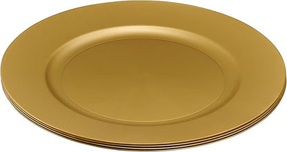 13'' Party Chargers Large Plates & Platters Great for Elegant Party's Weddings Tableware Great for Serving dish Gold Pack of 12