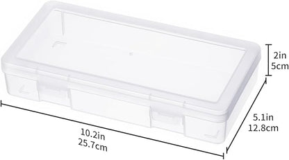 novelinks Plastic Clear Storage Containers for Organizing, Craft Storage Organizers and Stackable Storage Bins with Lids for Pencil Box, Bead, Cookie Cutter, Board Game (9 Pack Medium)