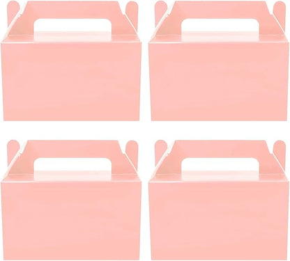 Oletx 12Pcs Pink Gable Gift Boxes, Party Favor Treat Box, Goodie Box, Cookie Candy Box for Princess Birthday Party, Baby Girl Shower, Classroom Activity and Any Fun Occation Decoration Supplies.