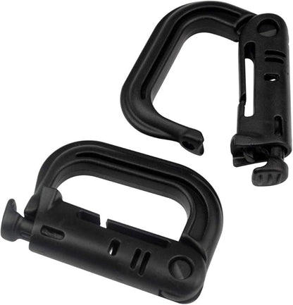 Topbuti 18 pcs Multipurpose Grimlock D-Ring Locking Molle Clips Hanging Hook for Webbing Strap Molle Bag Tactical Backpack